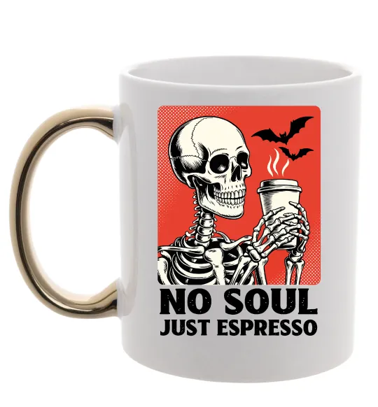 Чашка с цветной ручкой Just espresso Золото фото