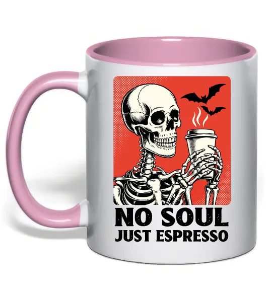 Чашка с цветной ручкой Just espresso Нежно розовый фото