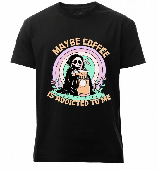 Мужская премиум футболка Maybe coffe Черный фото