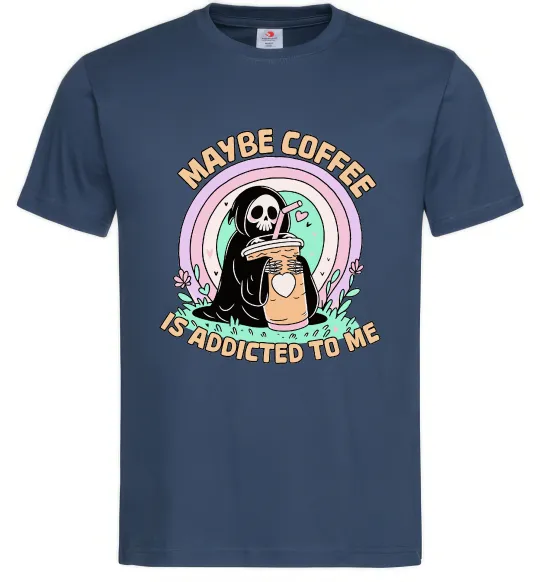 Мужская футболка Maybe coffe Темно-синий фото