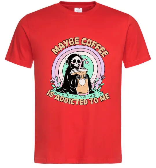 Мужская футболка Maybe coffe Красный фото
