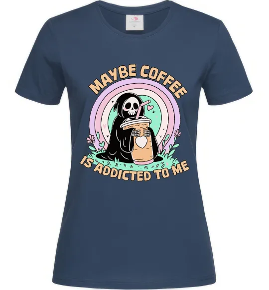 Женская футболка Maybe coffe Темно-синий фото