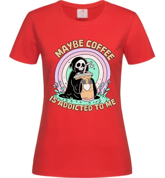 Женская футболка Maybe coffe Красный фото