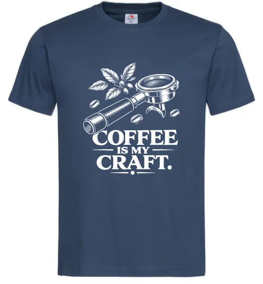 Мужская футболка Coffee is my craft Темно-синий фото