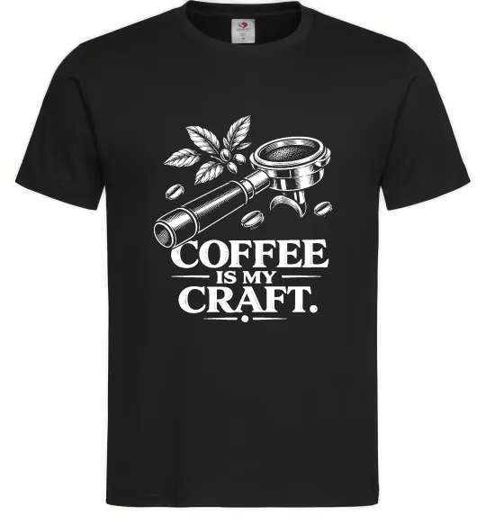 Мужская футболка Coffee is my craft Черный фото