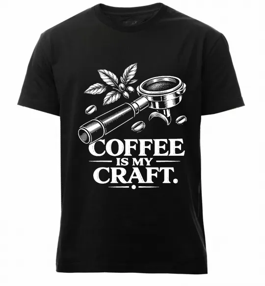 Мужская премиум футболка Coffee is my craft Черный фото