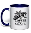 Чашка с цветной ручкой Coffee is my craft Глубокий темно-синий Чашка с цветной ручкой Coffee is my craft Глубокий темно-синий фото
