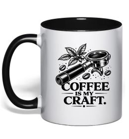Чашка с цветной ручкой Coffee is my craft