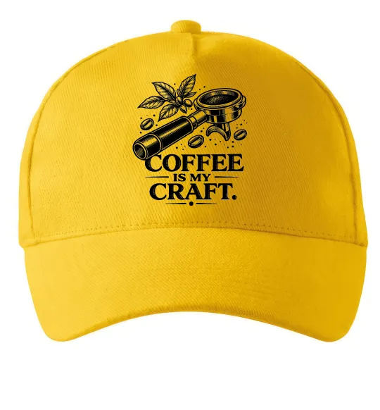 Кепка Coffee is my craft Солнечно желтый фото
