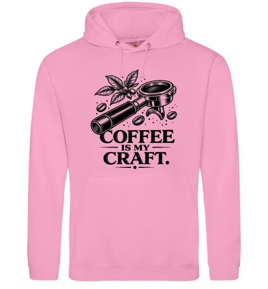 Мужская толстовка (худи) Coffee is my craft Розовый фото