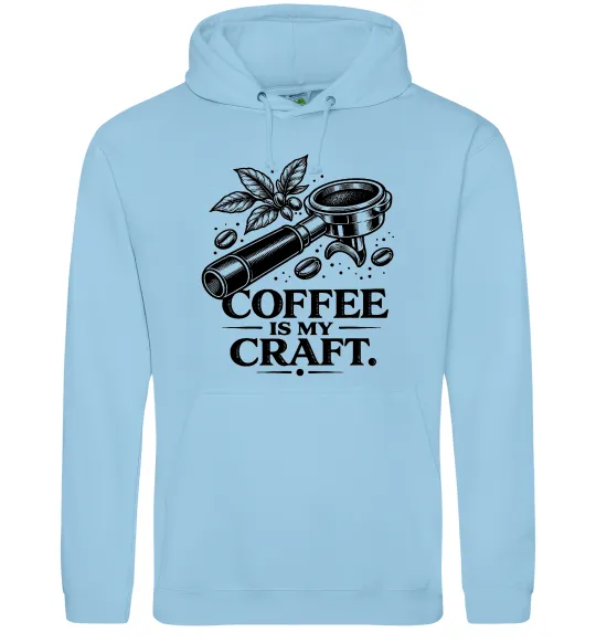 Мужская толстовка (худи) Coffee is my craft Голубой фото