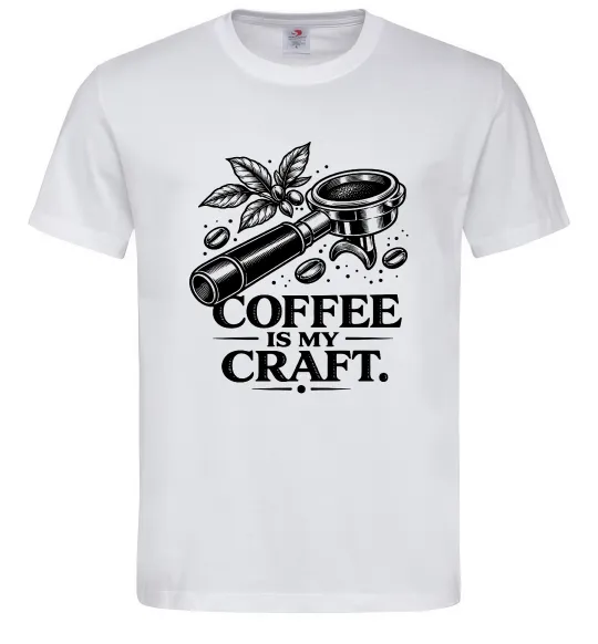 Мужская футболка Coffee is my craft Белый фото