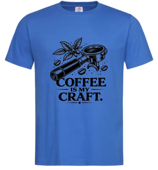 Мужская футболка Coffee is my craft Ярко-синий фото