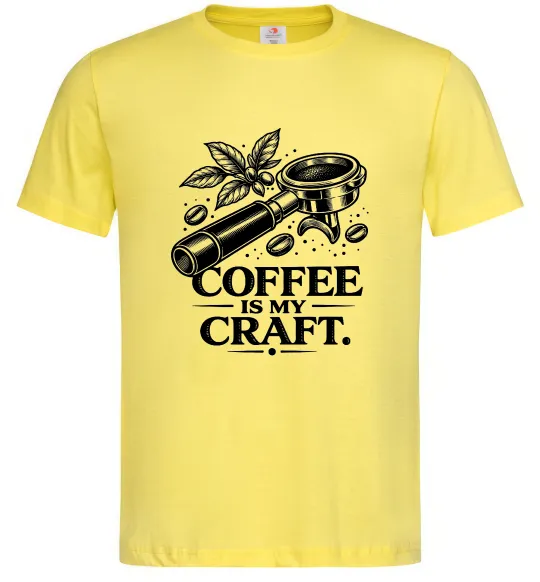 Мужская футболка Coffee is my craft Лимонный фото