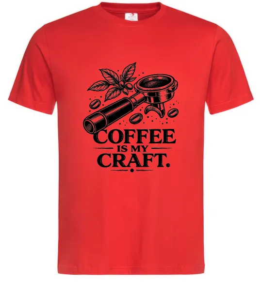 Мужская футболка Coffee is my craft Красный фото