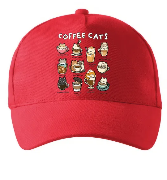 Кепка Coffee cats Червоний фото