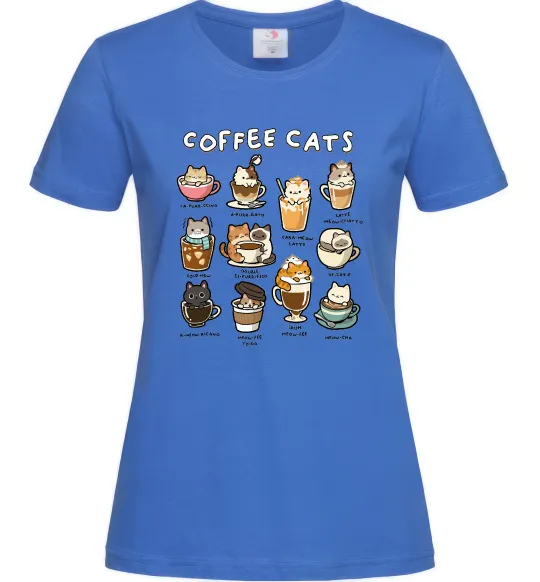 Жіноча футболка Coffee cats Яскраво-синій фото