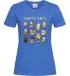 Жіноча футболка Coffee cats Яскраво-синій фото