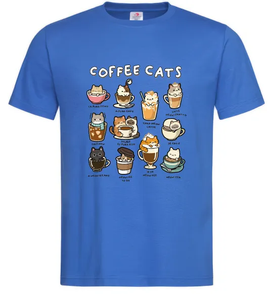 Чоловіча футболка Coffee cats Яскраво-синій фото