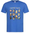 Чоловіча футболка Coffee cats Яскраво-синій Чоловіча футболка Coffee cats Яскраво-синій фото
