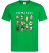 Чоловіча футболка Coffee cats Зелений Чоловіча футболка Coffee cats Зелений фото