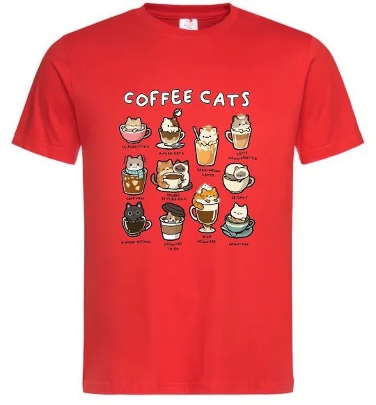 Чоловіча футболка Coffee cats Червоний фото