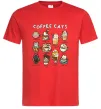 Чоловіча футболка Coffee cats Червоний Чоловіча футболка Coffee cats Червоний фото