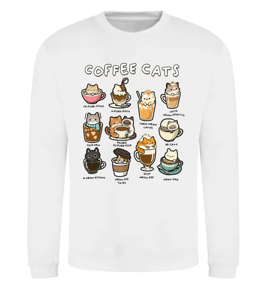 Світшот Coffee cats Білий фото