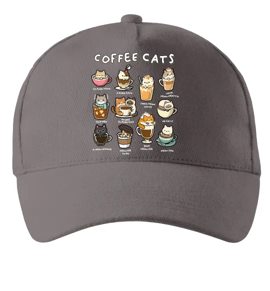 Кепка Coffee cats Сірий фото