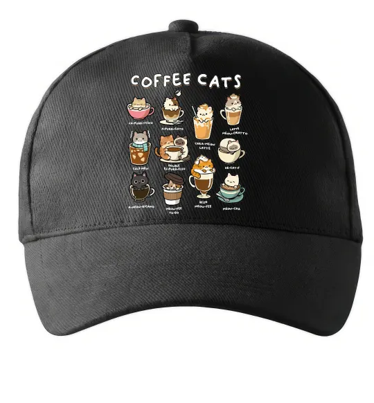 Кепка Coffee cats Чорний фото