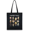 Еко-сумка Coffee cats Чорний Еко-сумка Coffee cats Чорний фото