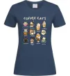 Жіноча футболка Coffee cats Темно-синій фото