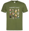 Чоловіча футболка Coffee cats Оливковий Чоловіча футболка Coffee cats Оливковий фото