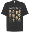 Футболка Оверсайз Coffee cats Чорний фото