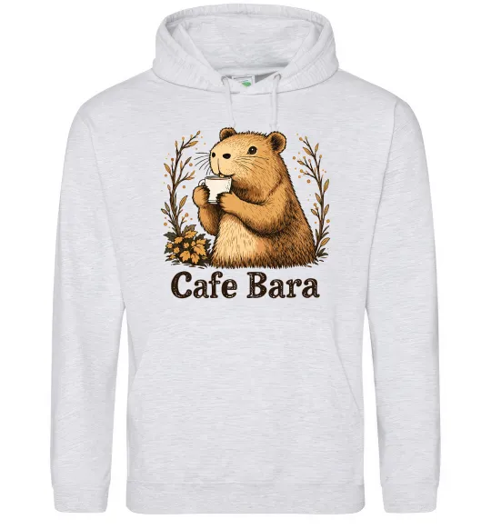 Мужская толстовка (худи) Cafe bara Серый меланж фото