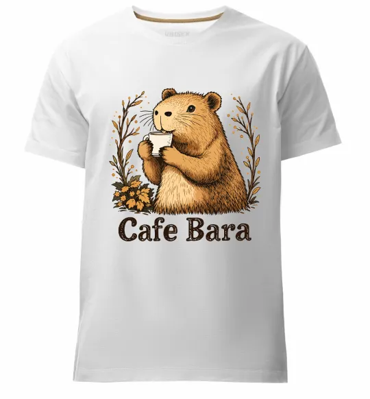 Мужская премиум футболка Cafe bara Белый фото