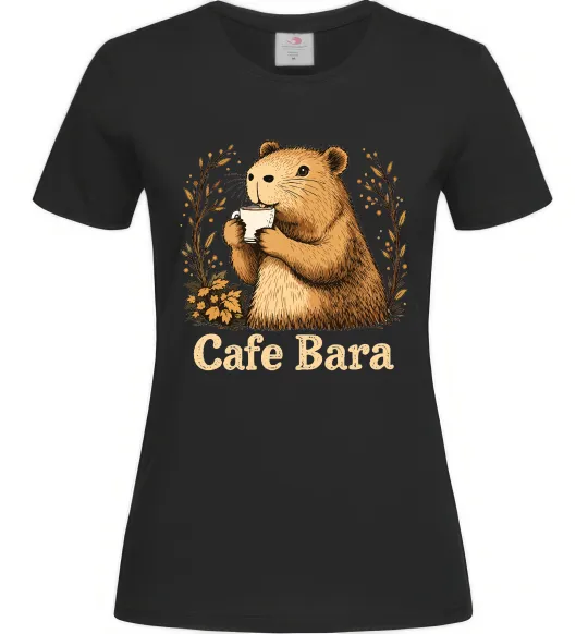 Женская футболка Cafe bara Черный фото
