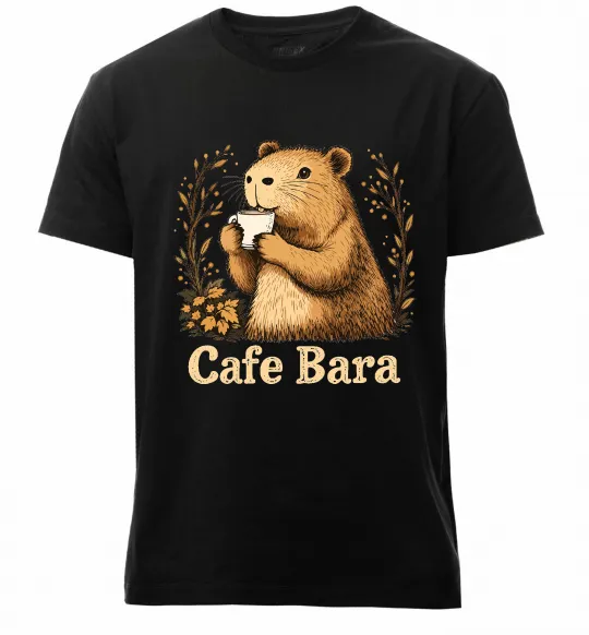 Мужская премиум футболка Cafe bara Черный фото