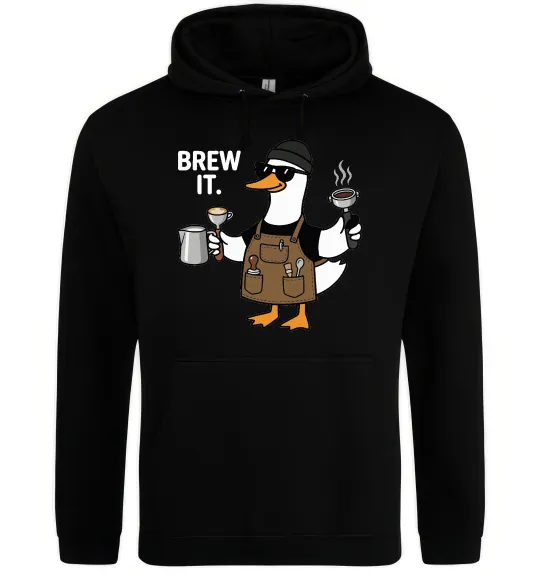 Мужская толстовка (худи) Brew It Черный фото