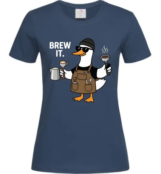 Женская футболка Brew It Темно-синий фото