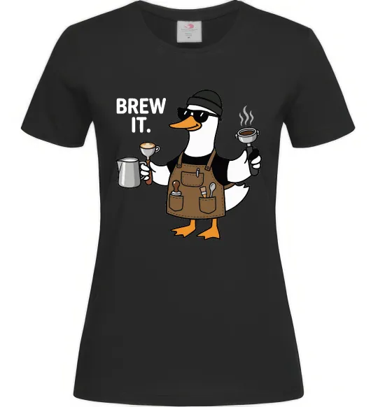 Женская футболка Brew It Черный фото