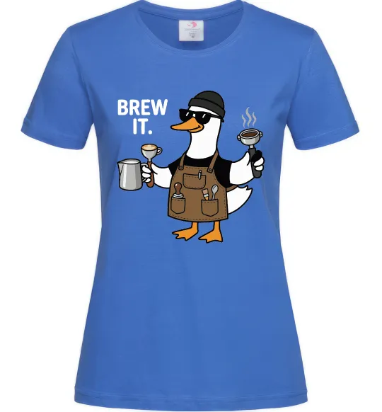 Женская футболка Brew It Ярко-синий фото