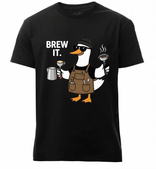 Мужская премиум футболка Brew It Черный фото