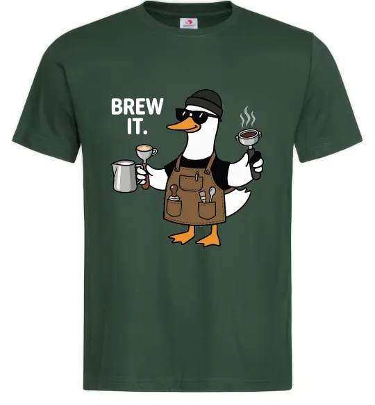 Мужская футболка Brew It Темно-зеленый фото