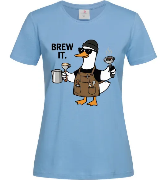 Женская футболка Brew It Голубой фото