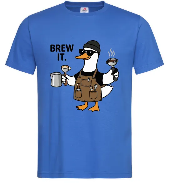 Мужская футболка Brew It Ярко-синий фото