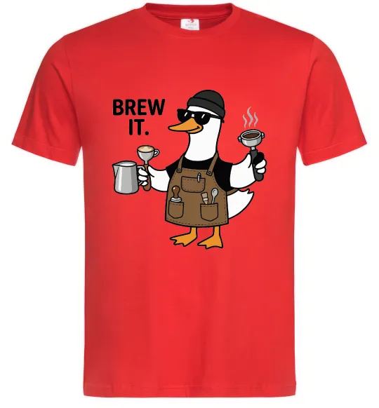 Мужская футболка Brew It Красный фото