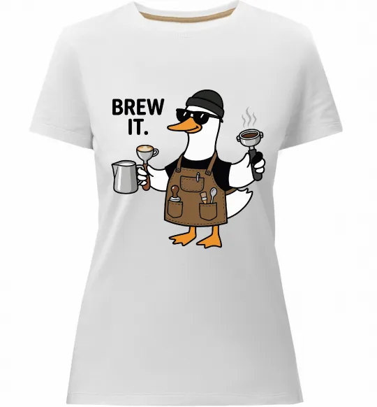 Женская премиум футболка Brew It Белый фото