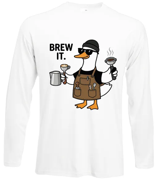 Лонгслив Brew It Белый фото