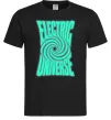 Чоловіча футболка Люмінесцентний принт "electric universe" Чорний фото